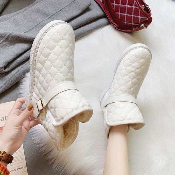 

winter boots women waterproof snow boots designer white platform shoes fashion warm plush velvet cotton non slip ankle booties1, Black