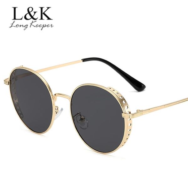 

fashion round steampunk sunglasses brand design men women vintage punk sun glasses uv400 eyewear high quality, White;black