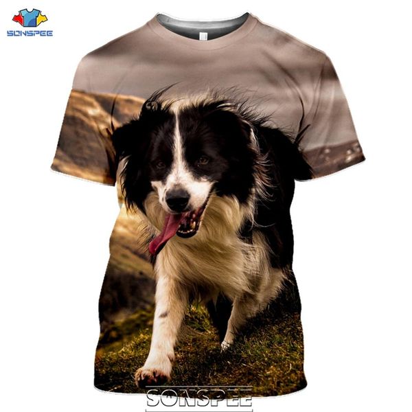

border collie dog animal 3d print shirts plus size comics anime men clothing