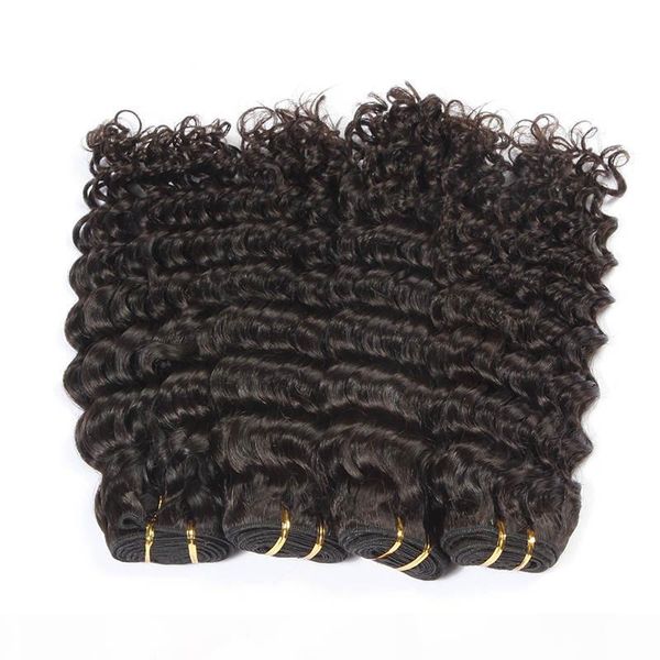 

off black puer color brazilian deep wave hair extension 100% human hair weave 6a the virgin hair weaving