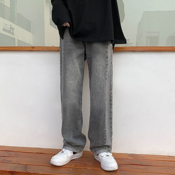 

male brem 2021 spring new drops straight leg campus pants size young -5xl 2u4g, Blue