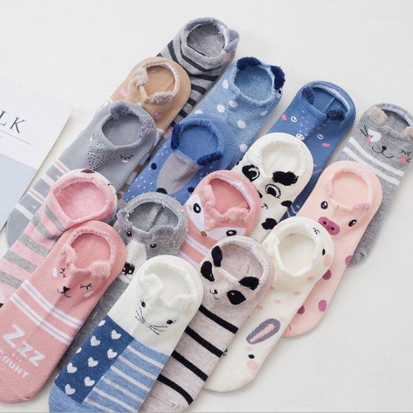 

women cotton socks stereoscopic cute animal female kawaii cat with dog summer short socks women casual soft funny1, Black;white