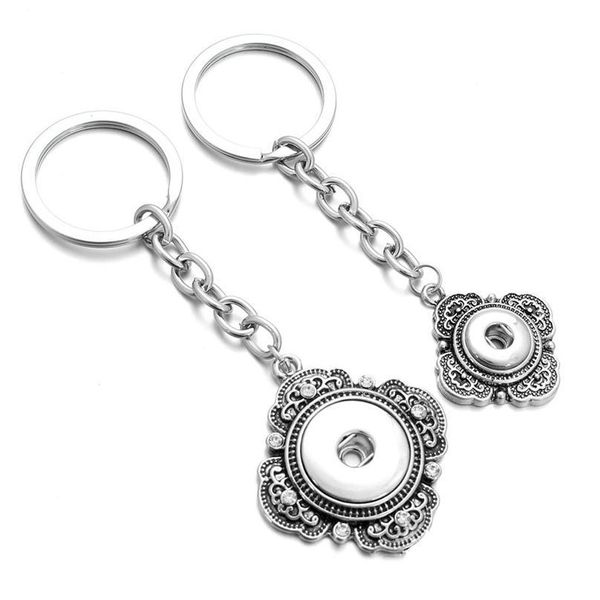 

new snap jewelry 12mm 18mm snap key chains for keyring women gifts girl keychain bag penda bbyswy, Slivery;golden