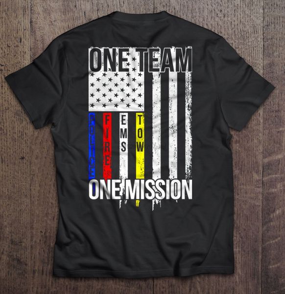

men funny t shirt fashion tshirt one team one mission police fire ems tow women t-shirt sport hooded sweatshirt hoodie
