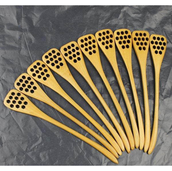 

new design 10pcs honeycomb stirring spoon for hollow design kitchen honey stick stirrer wooden tableware long han jllbuc sinabag