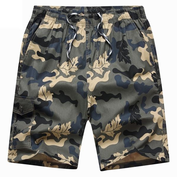 

2021 new elastic belt camouflage camo men short cotton summer casual male shorts saau, White;black