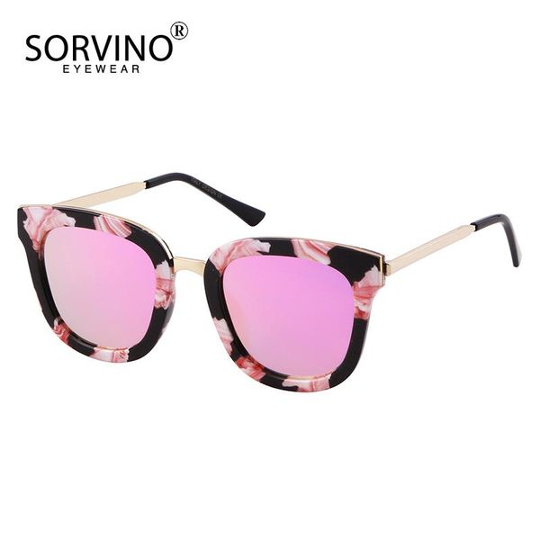 

sorvino 2020 dazzling sunglasses for women driving shades retro package flower rose gold glasses designer, White;black