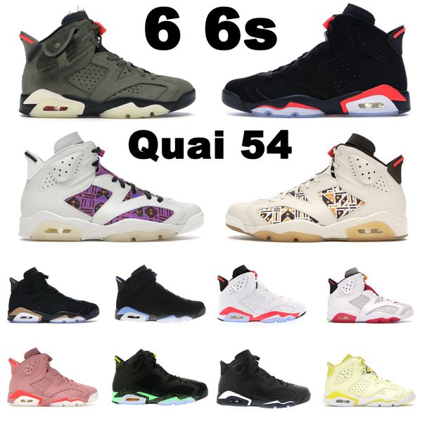 

jumpman 6 6s basketball shoes quaii 54 sail brown black infrared 23 dmp unc sport blue hare aleali may mens trainers sports sneakers, White;red