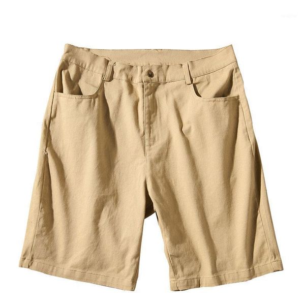 

summer new balck men shorts straight knee length khaki casual shorts cotton fashion mens bermuda masculina 4xl 5xl1, White;black