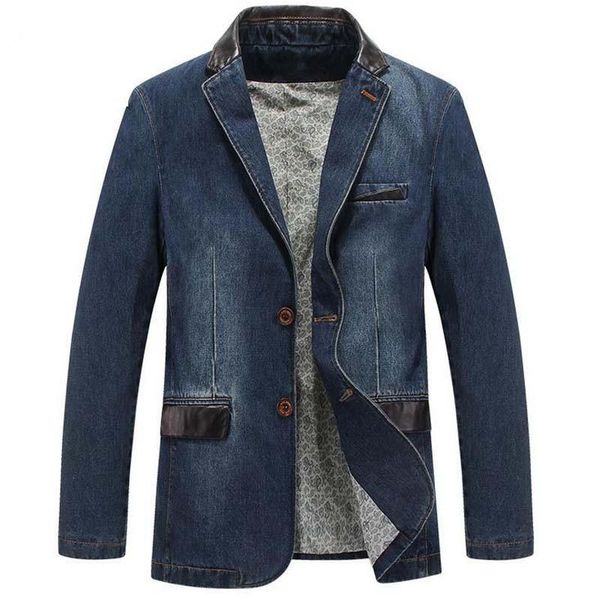 

new leisure cowboy coats mens loose blazer suit autumn denim jackets fashion chaqueta coat jacket outer male blazers, White;black