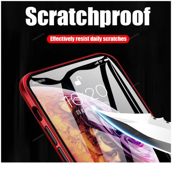 

metal magnetic double side glass phone case for xiaomi redmi note 7 8a k20 k30 pro phone cover for xia jllrol