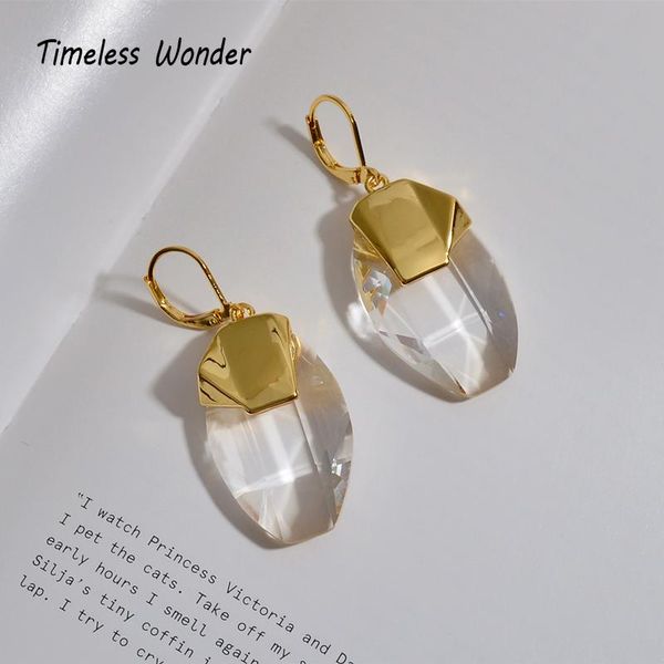 

timeless wonder gorgeous geo faceted crystal statement drop earrings women jewelry goth boho rare designer fancy brand 2614, Silver