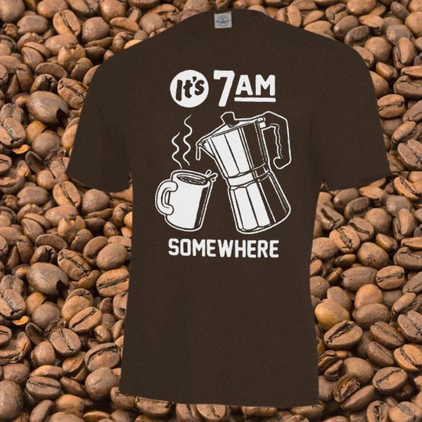 

sport fashion men t shirt brand new it's 7am somewhere shirt, coffee percolator moka, all colors & sizes tee shirt