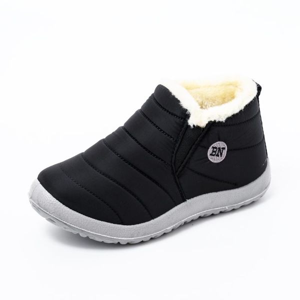 

winter boots women waterproof snow women shoes flat casual 2020 winter shoes ankle boots for plus size couple, Black