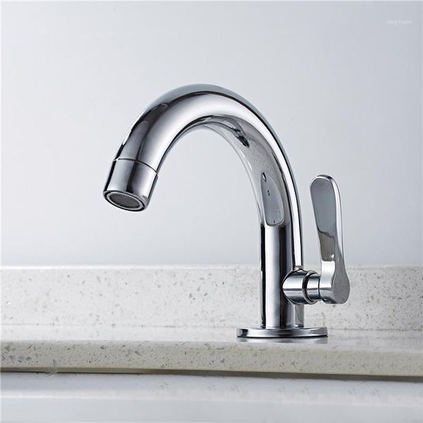 

bathroom sink faucets basin faucet stainless steel kitchen single cold water tap deck mounted hole washbasin tap1