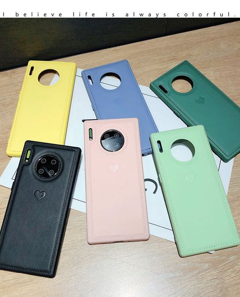 

suitable for huawei mate30pro mobile phone shell mate30 solid color leather p40 protective sleeve creative p30pro p30