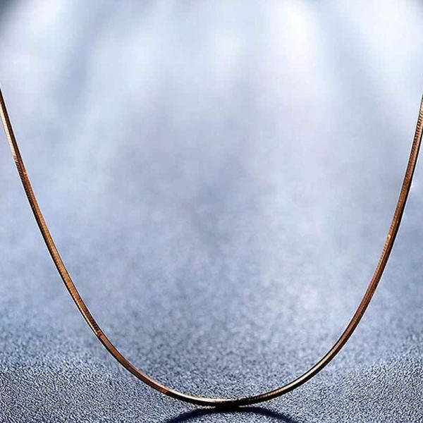 

pure au750 rose gold necklace women snake necklace chain 1.6g, Silver