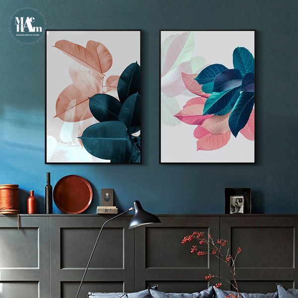 

nordic modern wall art canvas painting botanical posters and prints wall tropical leaf pictures for living room home decor