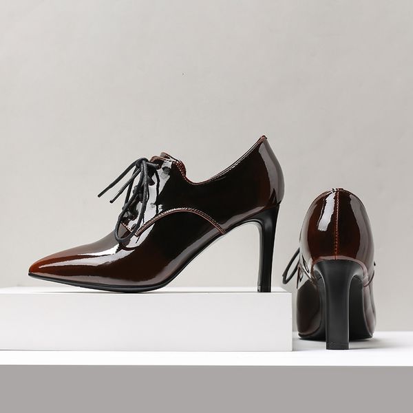 

pumps 2021 female microfibe patent material 22-24.5cm ladies internet jungle shoes eight centimeters h18h, Black