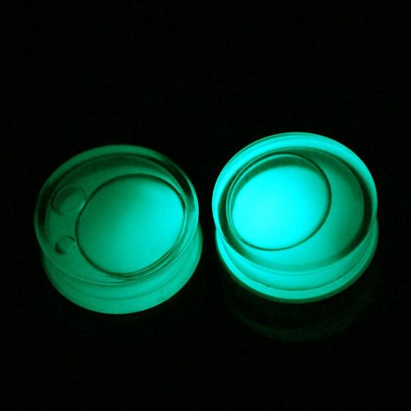 

pair ear plug piercings glow in dark acrylic earring gauges liquid tunnel flesh expander plugs and tunnels body piercing jewelry q sqcjdv, Silver