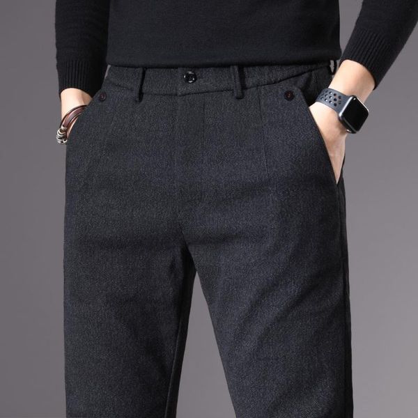 

men's pants 2021 casual autumn winter designer solid color stretch jogging men straight sweat mens 38, Black