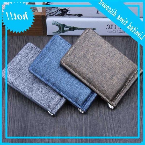 

men slim bifold money clip multi-functional business pu empty cash id credit cardholder