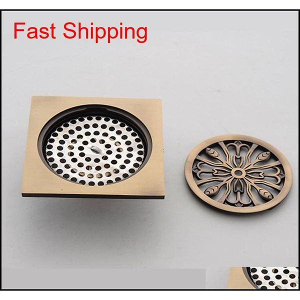 

10*10cm square bathroom drains cover solid brass gold shower drain anti-odor hair strainer ba jllkeu homecart