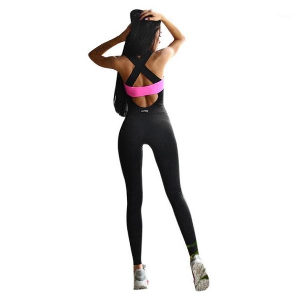 

women's jumpsuits & rompers wholesale- sale women jumpsuit active wear stretch long pants womens combinaison femme #51, Black;white
