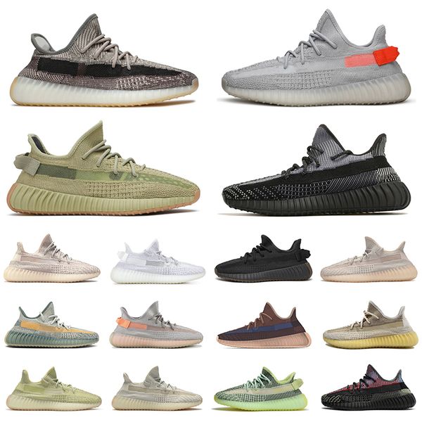 

kanye west men women running shoes static reflective asriel bred linen yecher desert sage yecheil cinder mens trainers sports sneakers 36-48