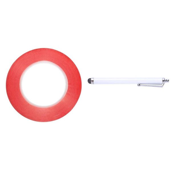 

1 pcs 50m double sided tape strong sticky adhesive for mobile cell phone repair size:4mm & 1 pcs presspad stylus - white