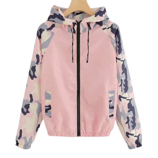 

jackets women long sleeve patchwork thin skinsuits hooded zipper pockets sport coat autumn jacket women chaqueta mujer 34