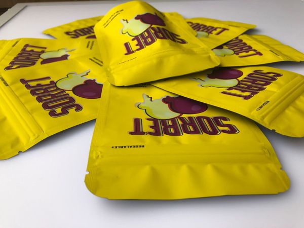 

печенье сорбет желтые сумки california 3.5g edibles упаковка майлара сумки голограмма наклейки и этикетки ароматизаторы qylqj dh_garden