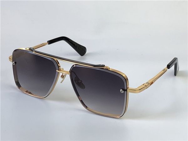 óculos de sol masculino design de metal vintage estilo fashion quadrado sem moldura lentes UV 400 com estojo