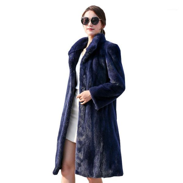 

women's winter fur coat faux coats 2020 new women fashion long outerwear female plus size 6xl thicken fur jacket ok3041, Black