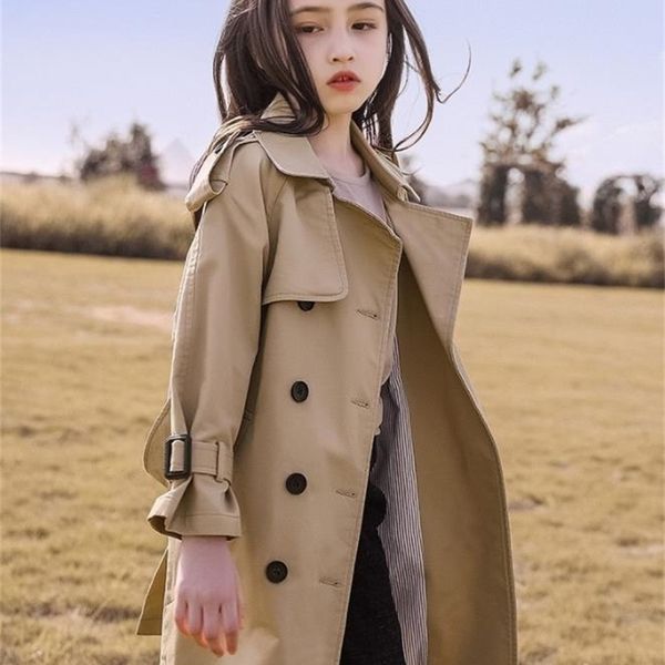 

children's spring autumn new girl long sleeve lapel trench coat baby clothes windbreaker for girls y2641 y200901, Camo