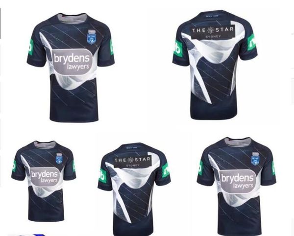 

nsw state of origin 2018 elite training tee light blue nsw blues new south wales blues rugby jerseys 2018 captains holden shirts size s-xxxl, Black;yellow