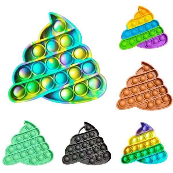 

creative poo shape push pop fidget toys bubble sensory autism special needs stress reliever squeeze sensory toy for children adults g20503