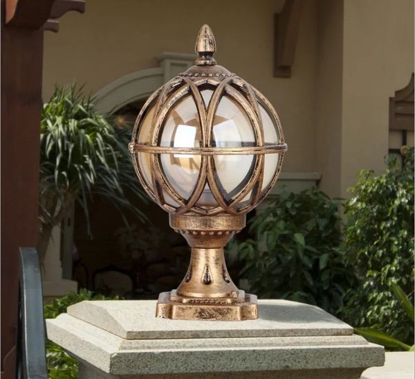

vintage pillar light standing outdoor lighting e27 wall lamps column head lamp landscape light park led waterproof garden lights