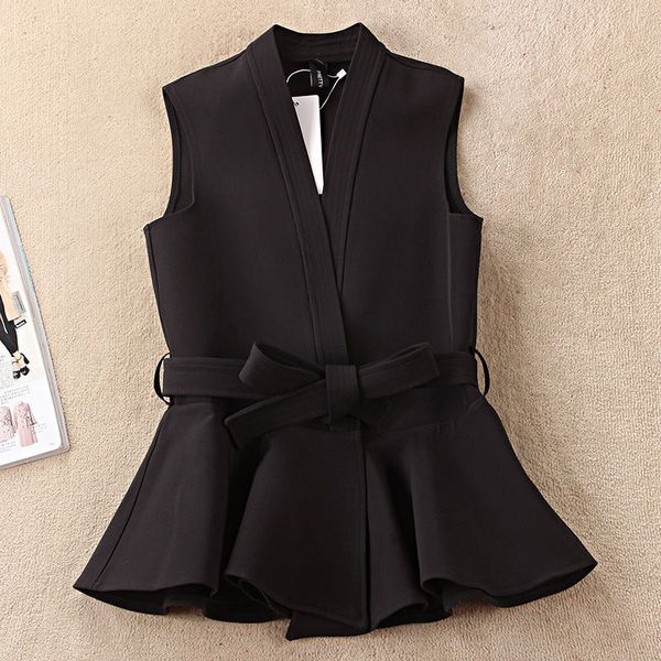 

new 2021 female spring lean solid with low neckline on v woolen vests sleeveless jackets waistcoat short y223 sweaters ia0p gnqy, Black;white
