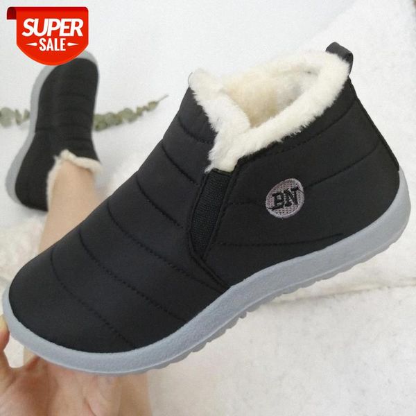 

winter boots women waterproof snow boots warm plush ankle female slip on fur winter shoes footwear #rp3m, Black