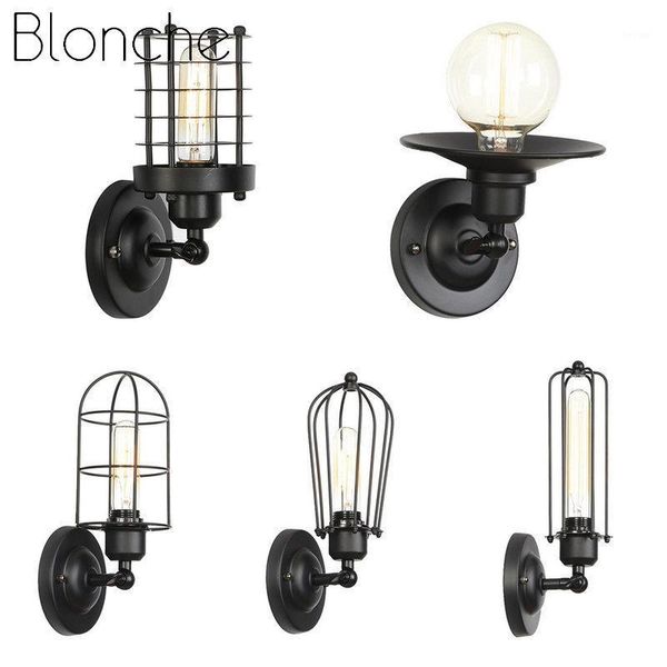 

wall lamp black iron metal light fixtures retro industrial simple bar cafe bedroom bathroom mirror loft vintage sconce1
