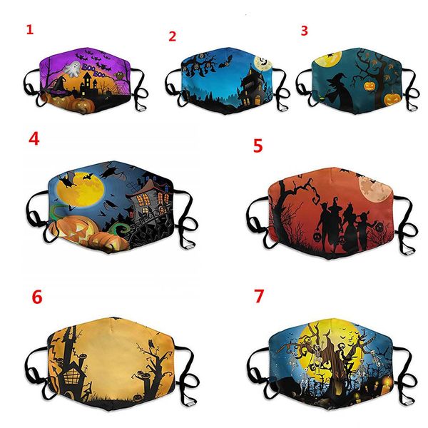 

washable halloween fashion masks dustproof cotton reusable festival face personalized printing cycling mask wh