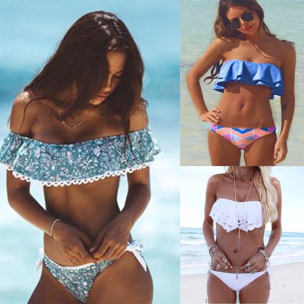 

swimwear women swimsuit push up swimwear female bandeau bikini ladies brazilian beach bathing suit bandage bikini set t200508, White;black