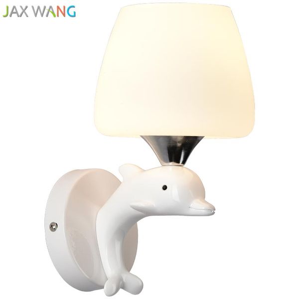 

led american modern dolphin wall lamp bedroom bedside wall sconce nordic simple corridor background lighting decor lamps