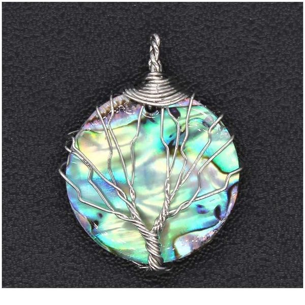 

reiki new zealand natural sea abalone paua oyster shell pendants for women mens diy necklace handmade unique multicolor qylzve, Black