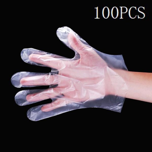 

factoryauz5tattoo 100pcs disposable ultrathin transparent beauty protective gloves labor insurance industrial pvc