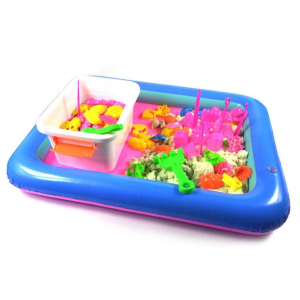 

6045cm крытый волшебное space sand tray дети детские играть песок сложено замок игрушки non toxic надувной sand tray случайный цвет wmtxzy o