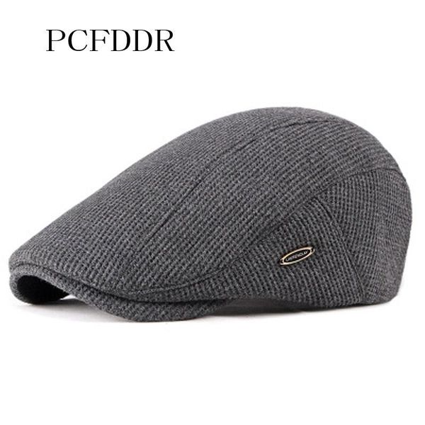

berets pcfddr fashion men's sboy caps knitting plus velvet beret hats for men autumn winter flat dad hat., Blue;gray