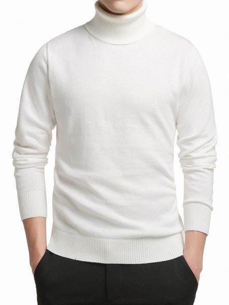 

men high neck solid sweater o8q1#, White;black