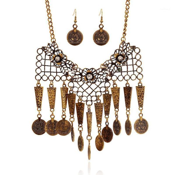

lzhlq bohemia style vintage coin tassel statement necklace women 2020 retro ethnic maxi personality necklaces pendants collares1, Silver